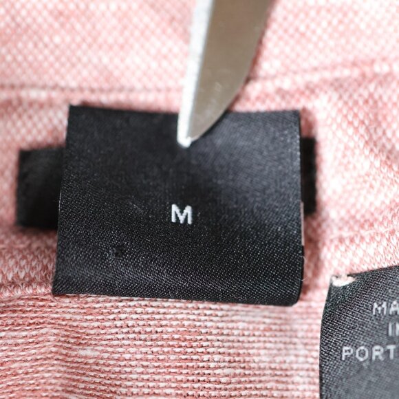 BOSS Hugo Boss Polo Shirt Mens Medium Pink Linen Short Sleeve Made In Portugal - Picture 8 of 12